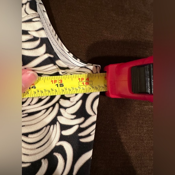 Stoneware Design Black & Cream paisley Tank Top Build in Bra In Good Cond Sz M - Picture 7 of 10